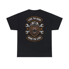 Biker T shirt 100% Heavy Cotton Tee Live To Ride-Ride To Live