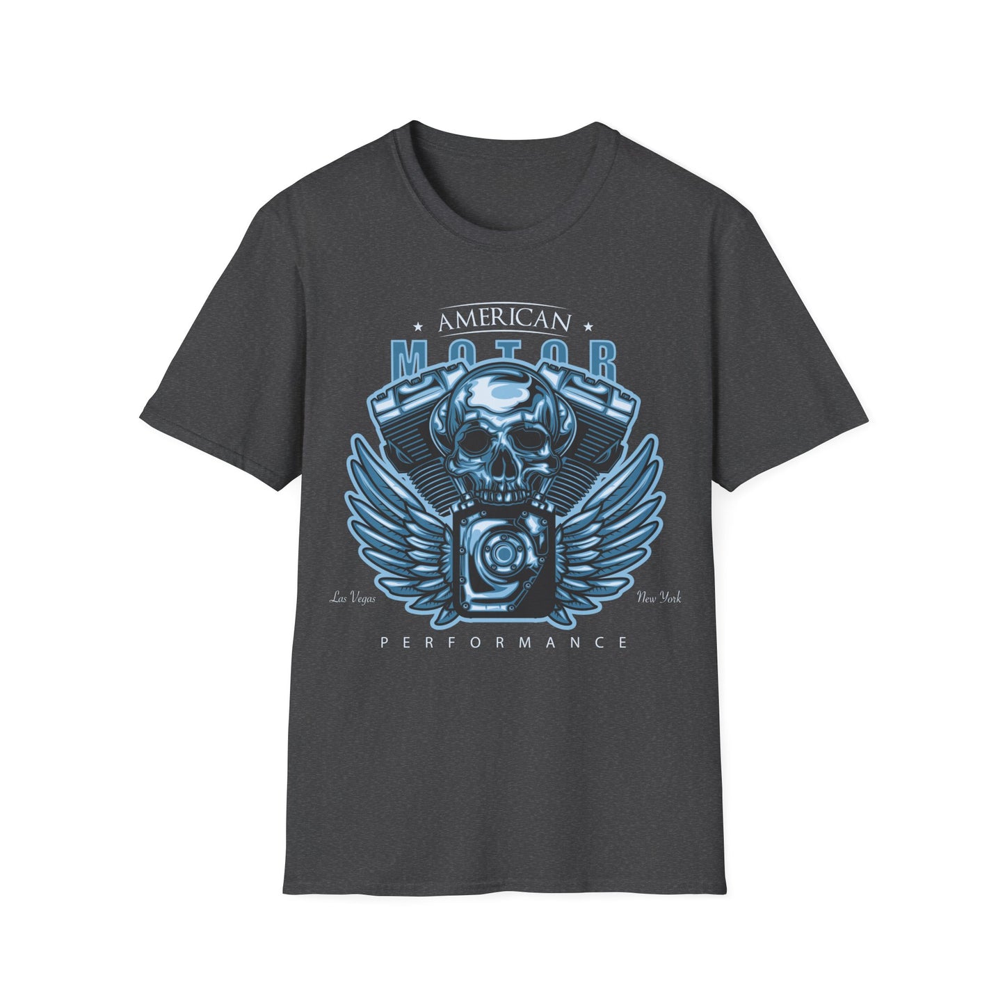 Biker T Shirt Ring Spun Cotton American Motor