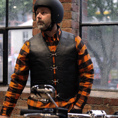 Men's Murray Leather Motorcycle Vest JRV10044