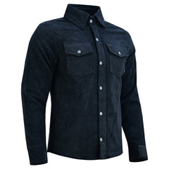 Men's Corduroy Protective Motorcycle Shirt With Kevlar And Protectors JRS10032