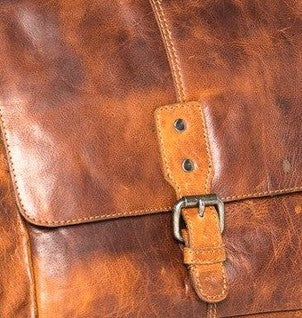 Vintage Satchel – Mini iPad Pocket, Buckle Flap, Long Strap