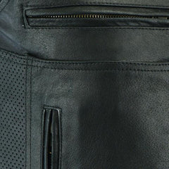 Johnny Reb Botany Vintage Leather Vest-Black JRV10020