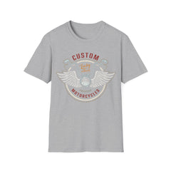 Biker T Shirt  Ring Spun Cotton Custom Lucky Wheels