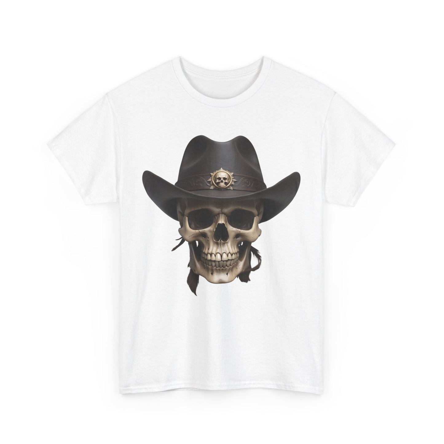 Biker T Shirt Skull With Stetson