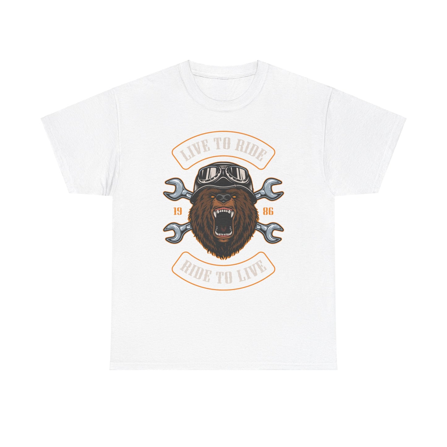 Biker T shirt 100% Heavy Cotton Tee Live To Ride-Ride To Live