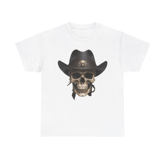 Biker T Shirt Skull With Stetson