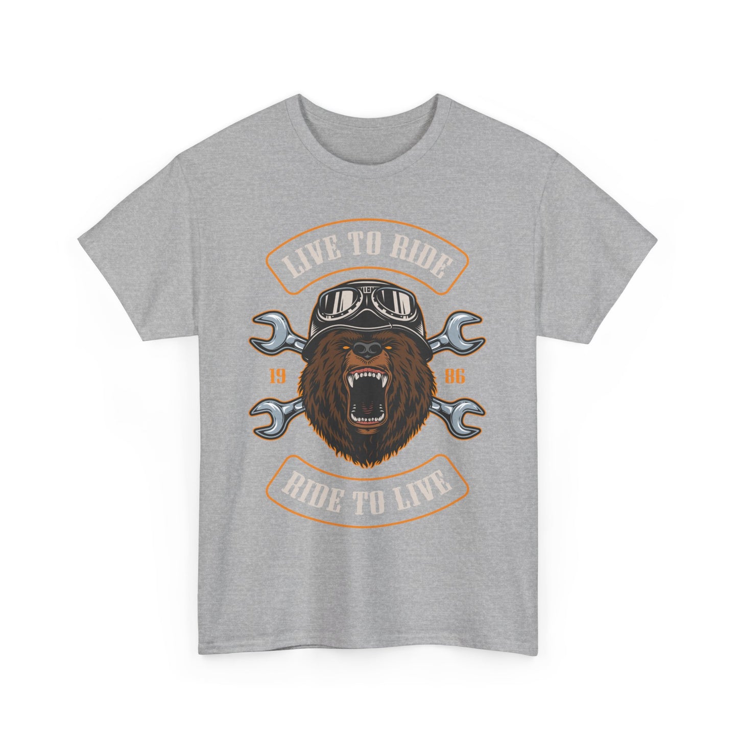 Biker T shirt 100% Heavy Cotton Tee Live To Ride-Ride To Live