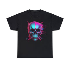Unisex Heavy Cotton Tee with Neon Skull