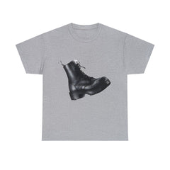 Unisex Heavy Cotton Tee with Boot Sketch Print