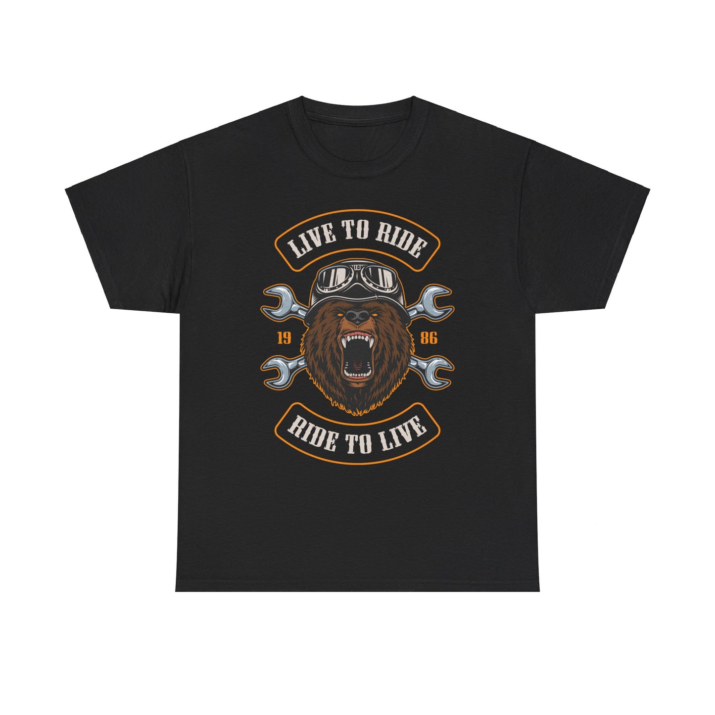 Biker T shirt 100% Heavy Cotton Tee Live To Ride-Ride To Live