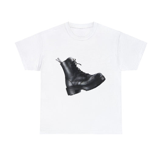 Boot Sketch Print Biker T-Shirt