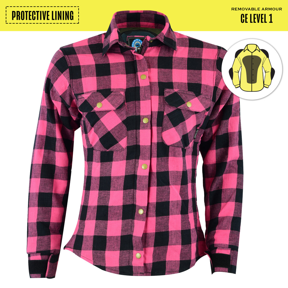 Womens Plaid Protective Shirt - Reinforced With Protective- Fibre-JRS10004