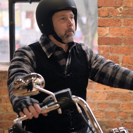 Men's Men's Longreach Suede Vest ck Leather Motorcycle Vest JRV10042