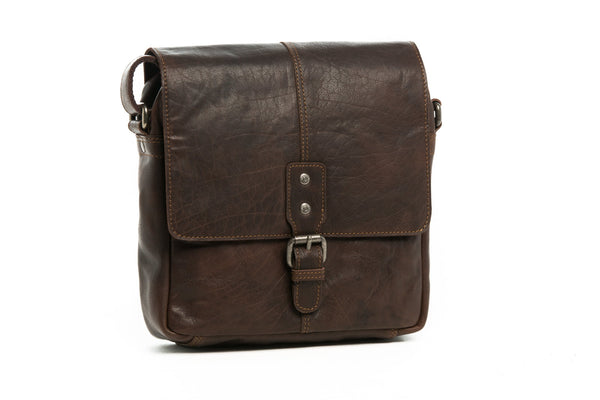Vintage Satchel – Mini iPad Pocket, Buckle Flap, Long Strap