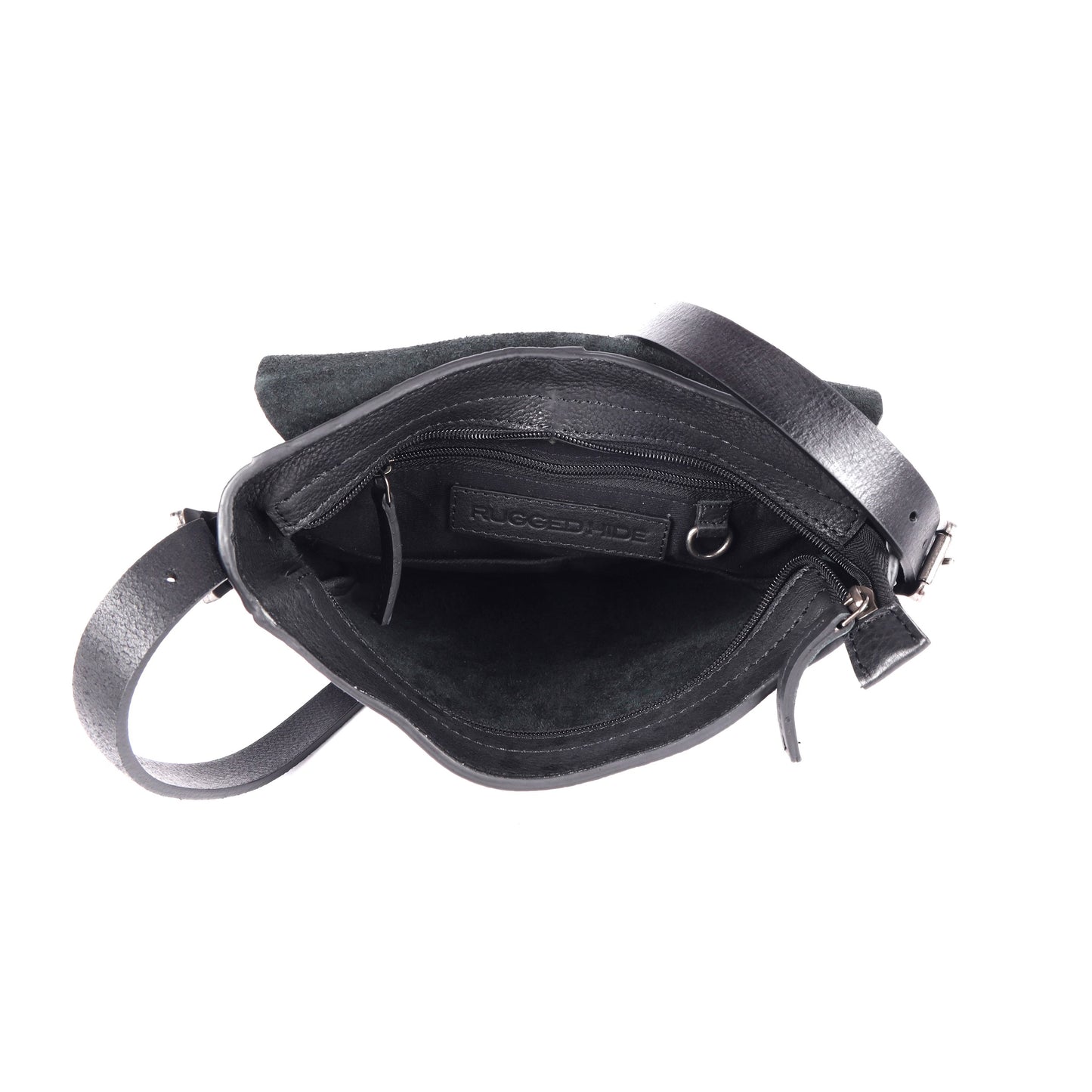 Soft Genuine Leather Crossbody Bag – Contrast Straps, Buckle Detail, Unisex Fit