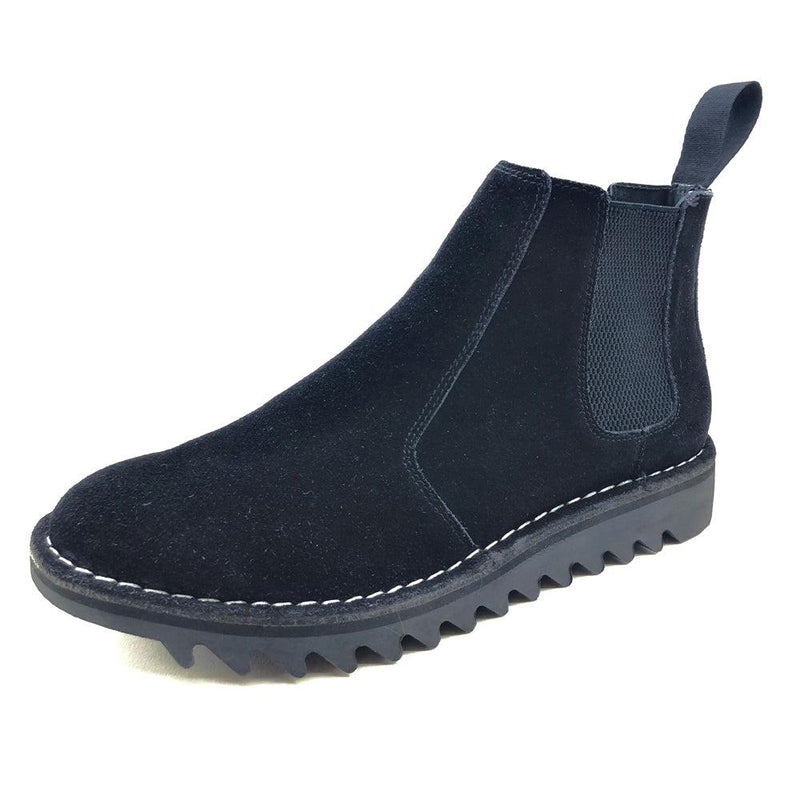 Genuine Rollers Ripple Sole Black Suede Pull On Boot-Mens Boots-Wicked Gear