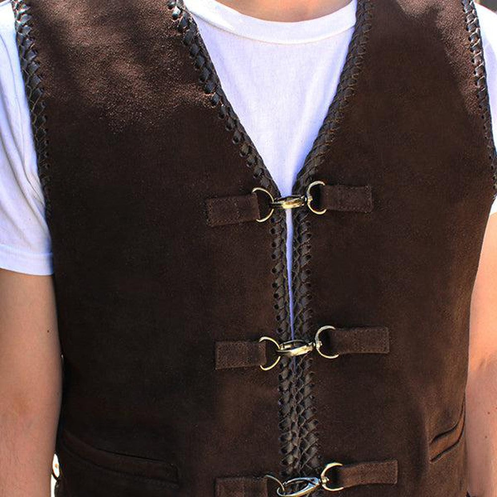 Johnny Reb "Gillies' Suede Leather Vest JRV10010-mens leather biker motorcycle vests-Wicked Gear