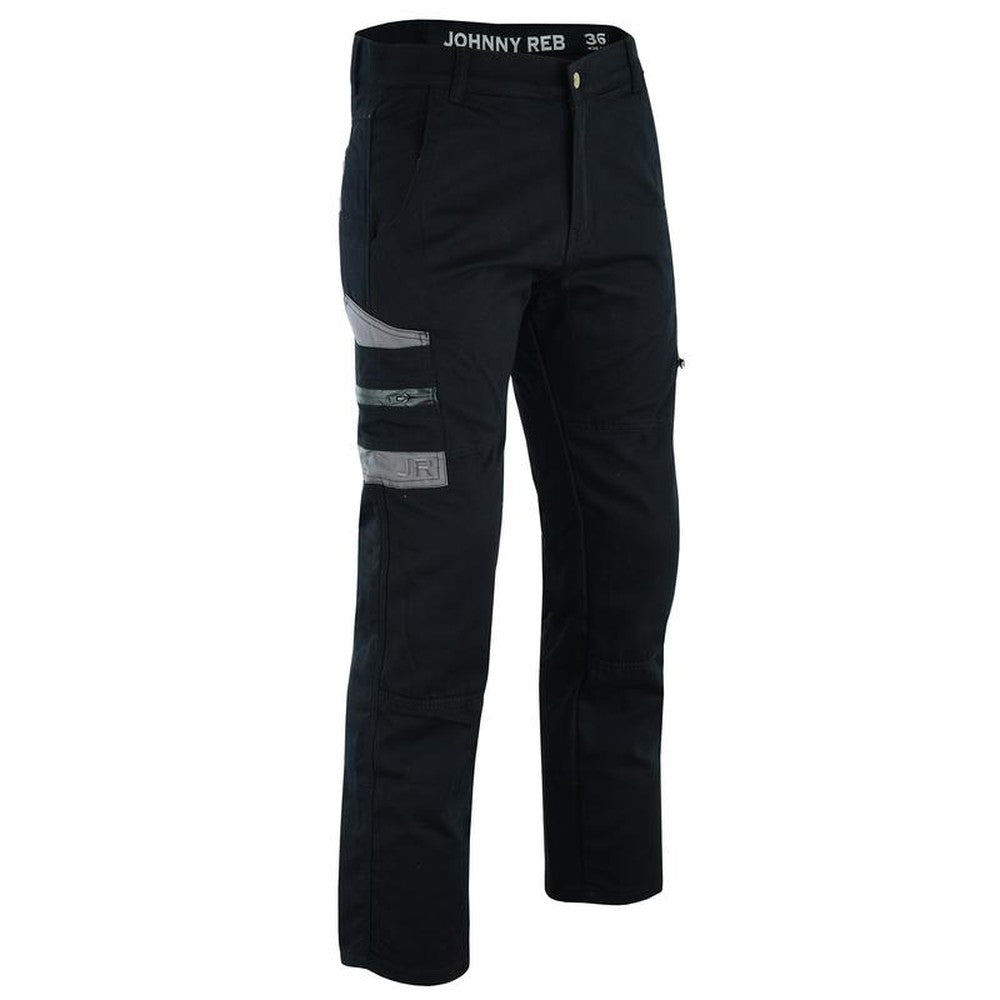Mens Protective Black Tradie Pants With Removable Armour JRK10025-mens protective motorcycle jeans-Wicked Gear