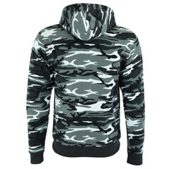 Men's Hume Protective Full-Zip Hoodie - Charcoal Camo JRK10029-protective motorcycle hoodies jackets-Wicked Gear