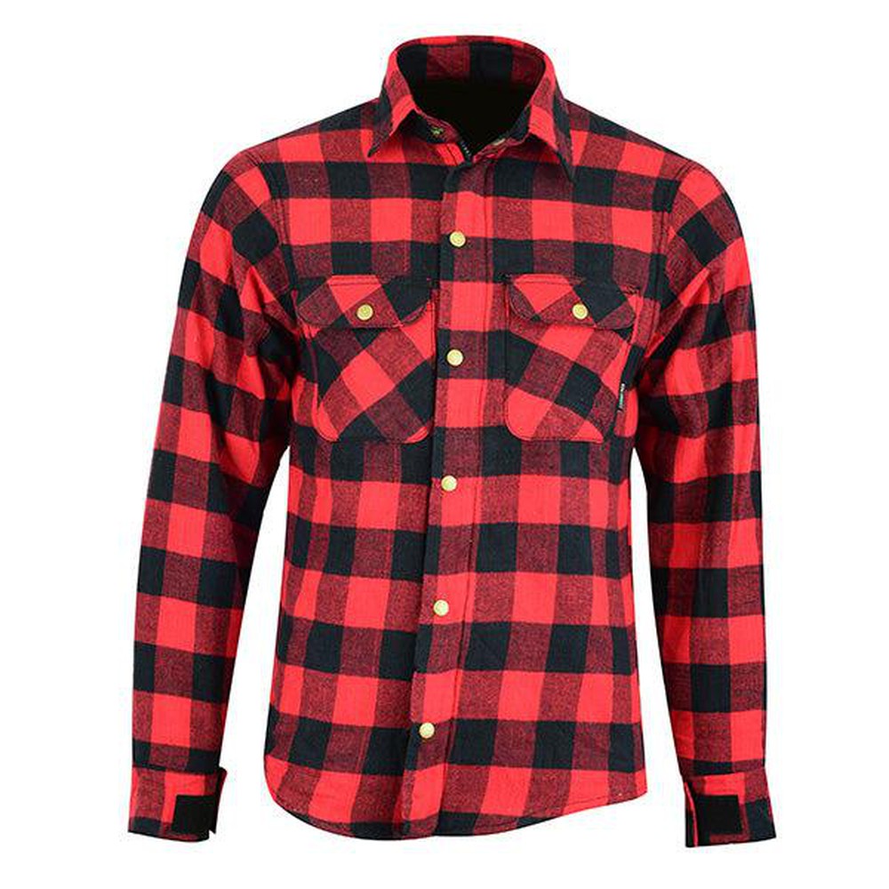 Johnny Reb 'waratah' Plaid Protective- Shirt-Red JRS10003-mens kevlar shirts-Wicked Gear
