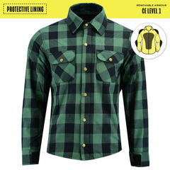 Men's Waratah Protective Shirt Protective- Lined-Green JRS10015