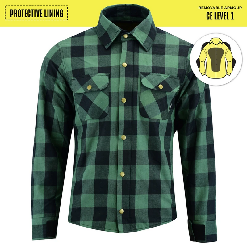 Men's Waratah Protective Shirt Protective- Lined-Green