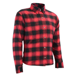 Womens Red/Black Plaid Protective Shirt - Reinforced With Protective- Fibre-JRS10024