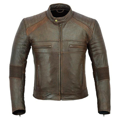 Johnny Reb 'Botany' Vintage Leather Jacket-Brown JRJ10014-mens leather jackets-Wicked Gear