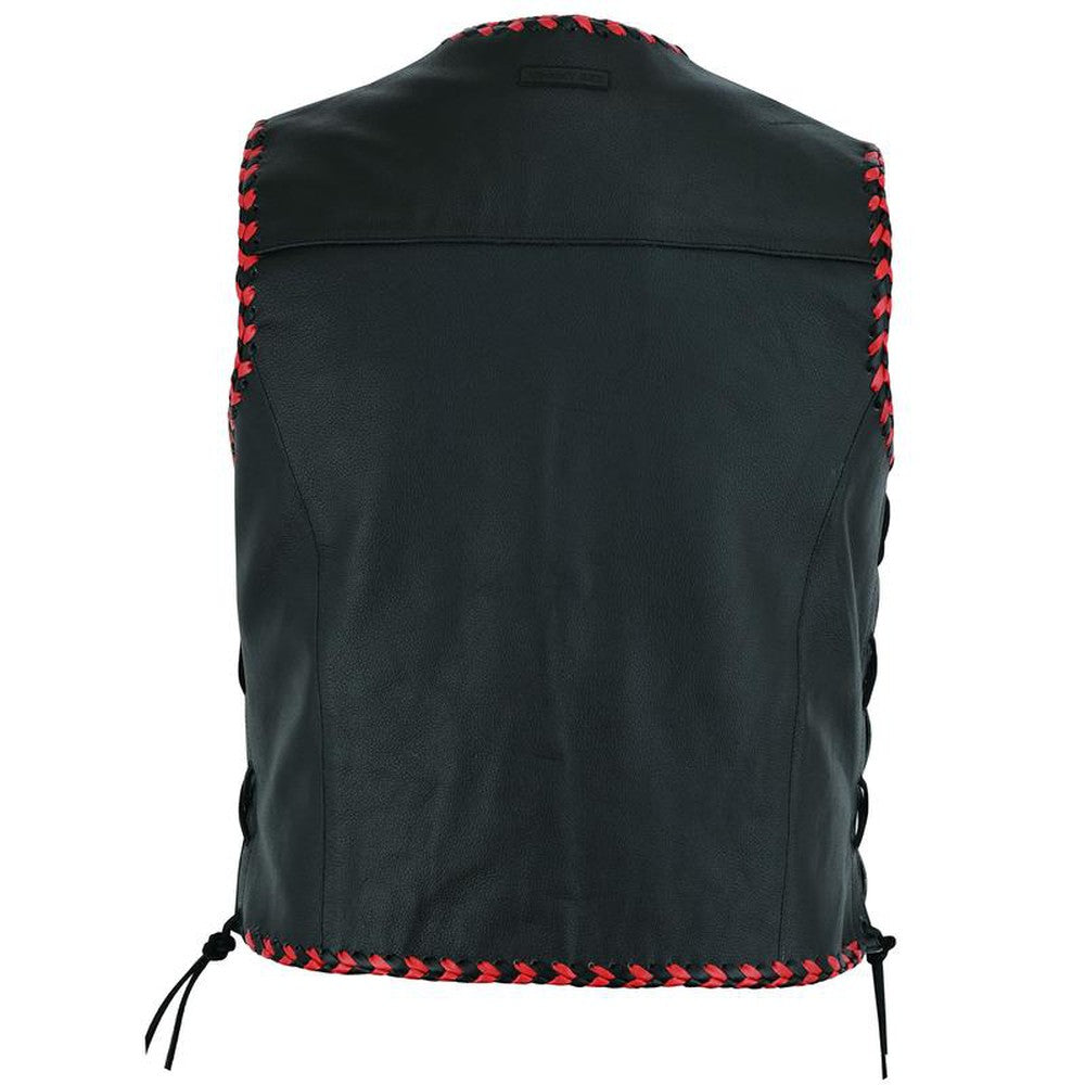 Johnny Reb "Springbrook" Leather Vest Red/Black JRV10036