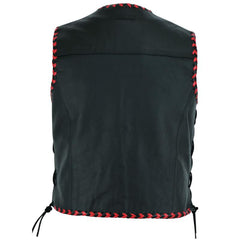 Johnny Reb "Springbrook" Leather Vest Red/Black JRV10036
