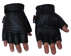 Premium Grade Leather Fingerless Motorcyle Gloves