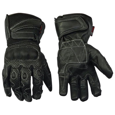 Leather And Mesh Lightweight Summer Motorcycle Gloves-Size M Left