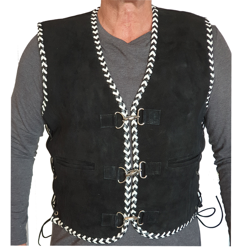 Colt Premium Grade Suede Motorcycle Vest-HUGE SALE ON NOW!!!-mens leather biker motorcycle vests-Wicked Gear