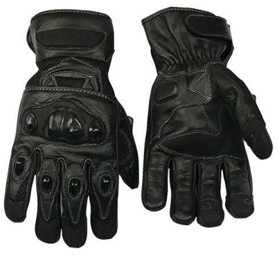 Leather And Breathable Mesh Lightweight Summer Motorcycle Gloves-Colt